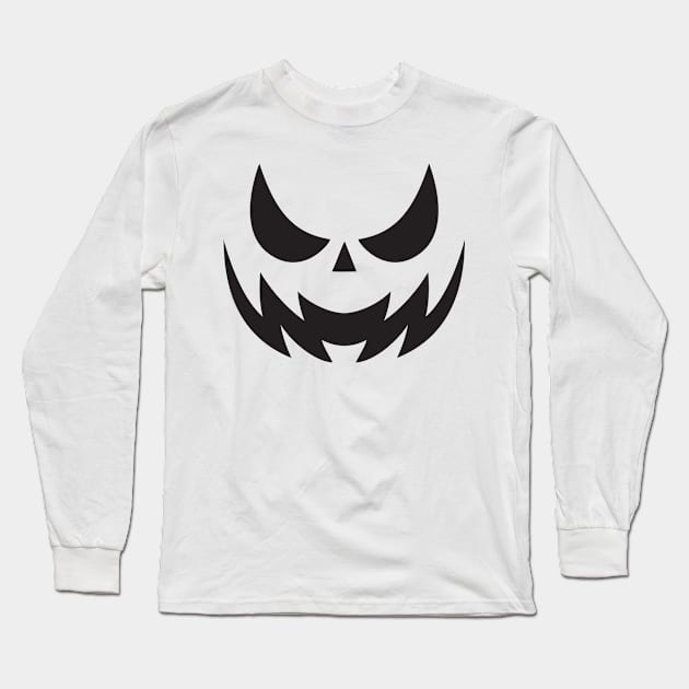 'Scary Pumpkin Face' Funny Pumpkin Fall Long Sleeve T-Shirt by ourwackyhome